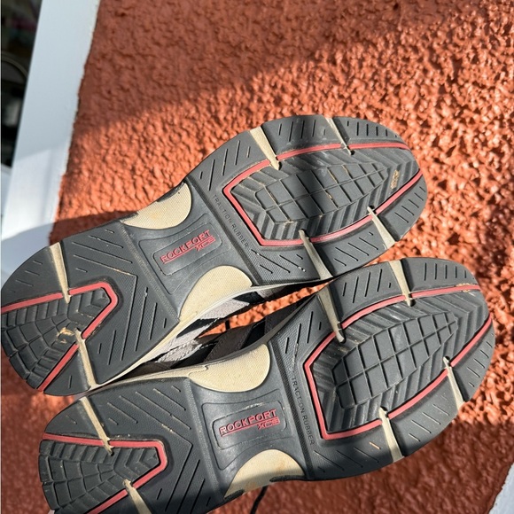 Rockport Mens Chranson Lace Up Suede Sneakers - Gray Red - Size 9 Wide - Picture 4 of 5